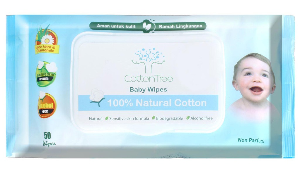 Cotton Tree Baby Wipes Non Parfum