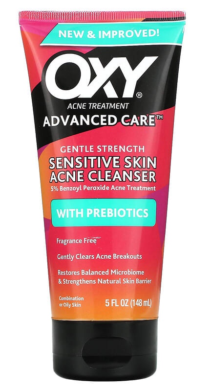 Oxy Skin Care Sensitive Skin Acne Cleanser With Prebiotics, Fragrance Free