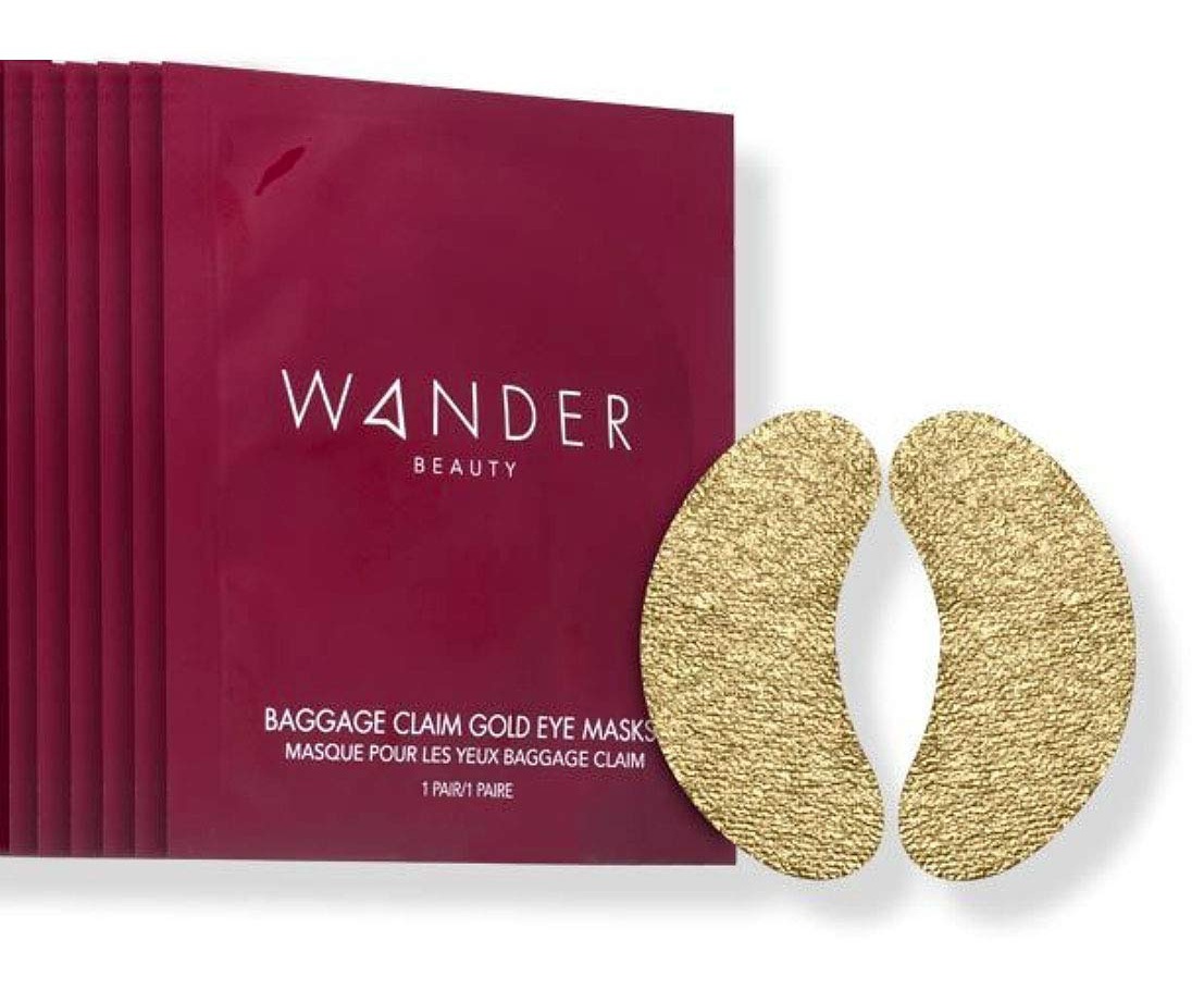 Wander Beauty Baggage Claim Gold Eye Mask