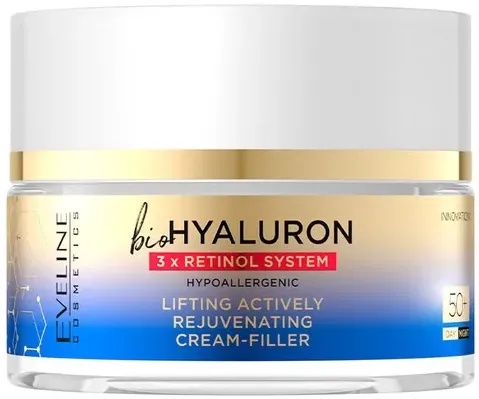 Eveline Bio Hyaluron 3x Retinol System Lifting Actively Rejuvenating Cream-Filler 50+