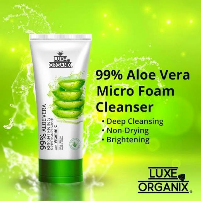 Luxe Organix 99% Aloe Vera Brightening Micro Foam Cleanser With Vitamin C