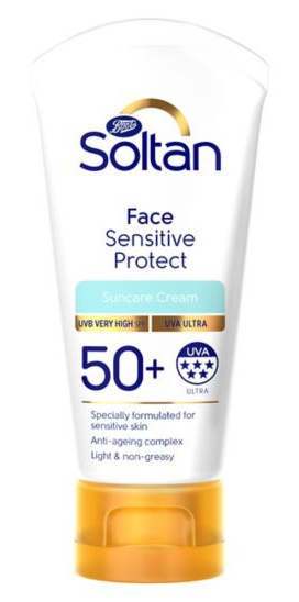 Boots Soltan Sensitive Face Protect Suncare Cream Spf50+