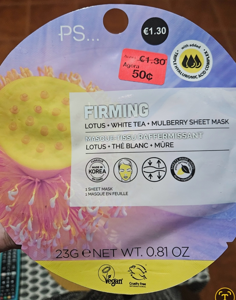 PS (Primark) Firming Lotus+white Tea+mulberry Sheet Mask