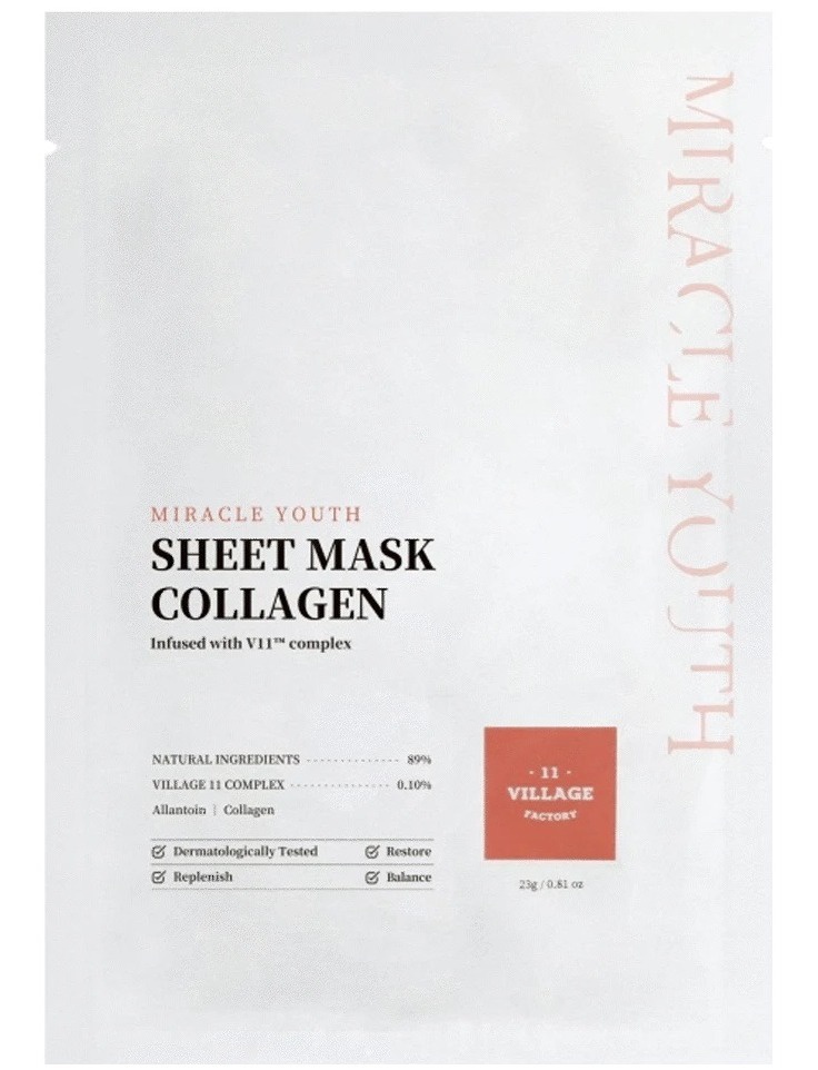 VILLAGE 11 FACTORY Miracle Youth Sheet Mask Collagen