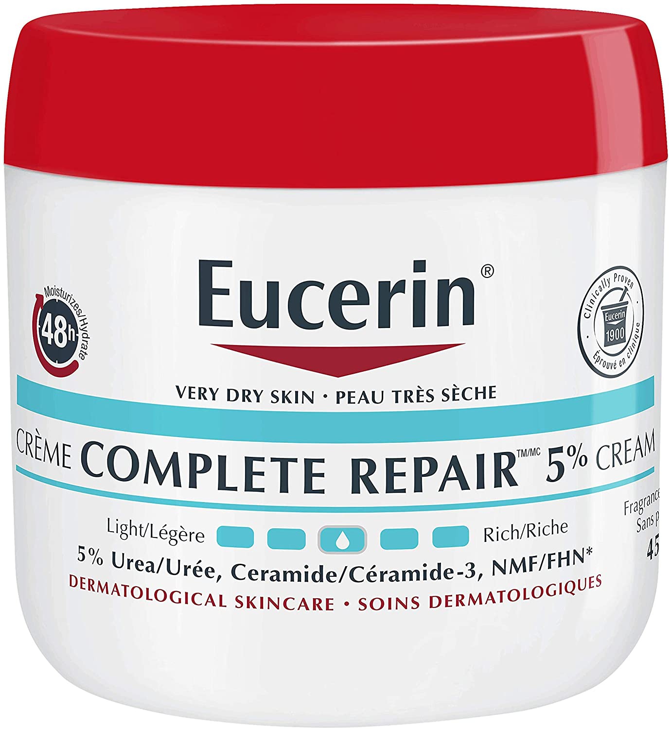 Eucerin Complete Repair Moisturizing Cream, 5% Urea, Ceramide-3, Nmf