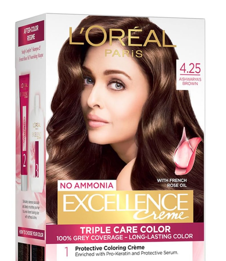 L'Oreal Paris Permanent Hair Colour, Radiant At-home Hair Colour With Up To 100% Grey Coverage, Pro-keratin, Up To 8 Weeks Of Colour, Excellence Crème, 3 Dark Brown, 72ml+