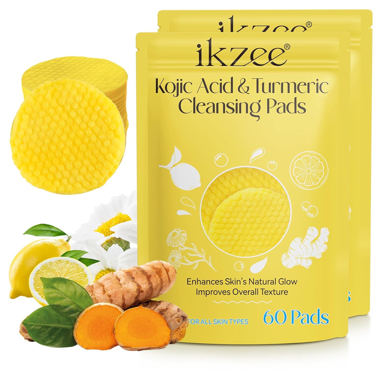 Ikzee Kojic Acid And Turmeric Cleansing Pads