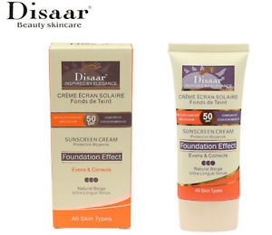 DISAAR Sunblock Sunscreen Cream Protection Spf 50+ Natural Moisturize