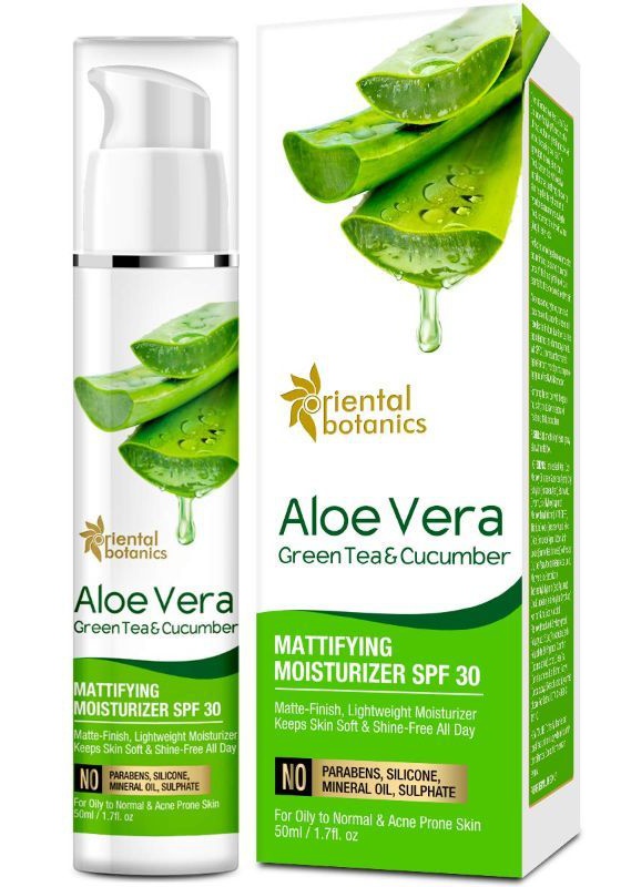 Oriental Botanics Aloe Vera, Green Tea & Cucumber Mattifying Face Moisturizer SPF 30