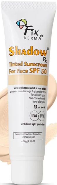 Fixderma Shadow Rx Tinted Sunscreen For Face Gel SPF 50
