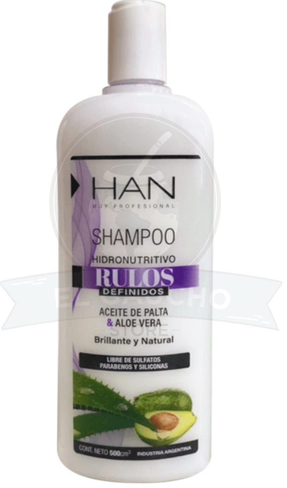 HAN Shampoo Hidronutritivo, Rulos Definidos, Aceite De Palta Y Aloe Vera