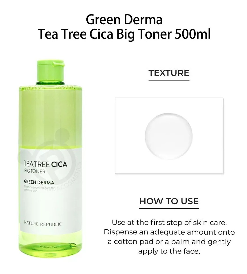 Nature Republic Green Derma Tonic Tea Tree Cica Big Toner