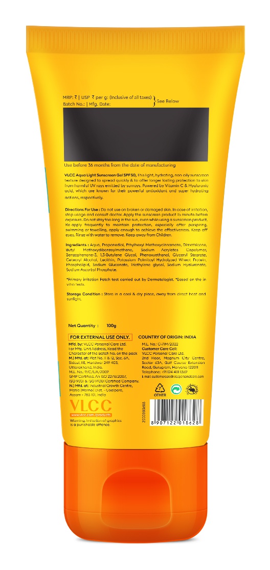 VLCC Aqua Light Sunscreen Gel SPF 50