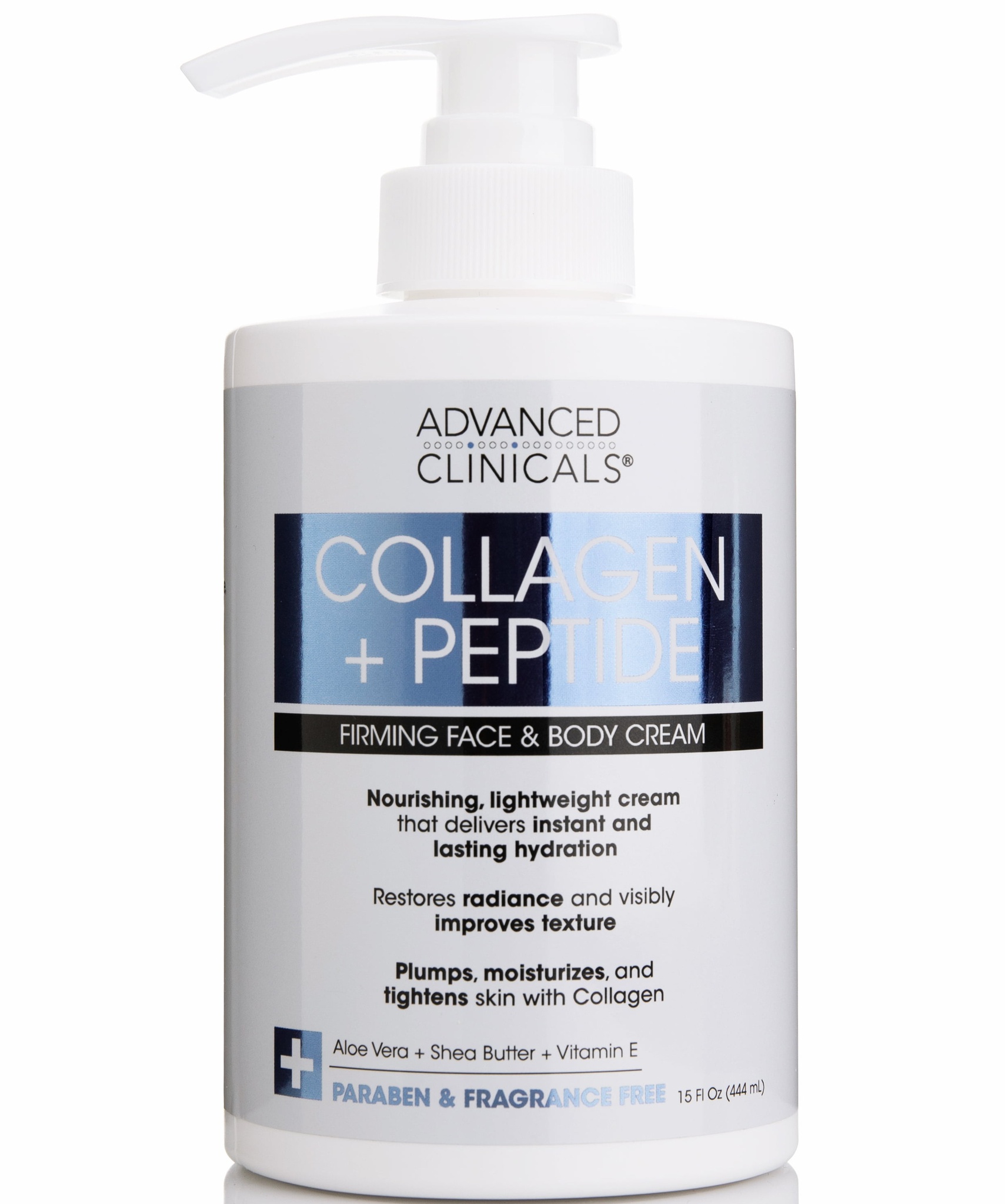 Advanced Clinicals Collagen Lotion + Peptide Firming Face And Body Cream