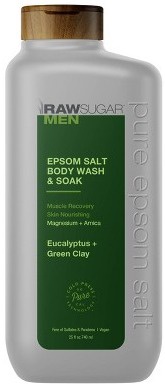Raw Sugar Men's Body Wash + Soak With Epsom Salt Eucalyptus And Green Clay
