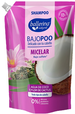 Ballerina Bajo Poo Micellar Agua De Coco Y Flor De Cactus