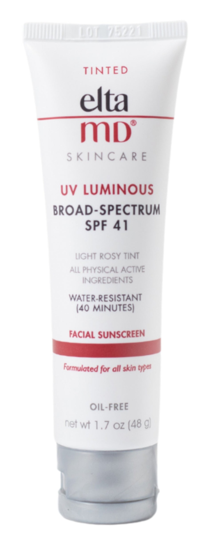 EltaMD UV Luminous Tinted Face Sunscreen And Primer, SPF 41 Rosy Tinted Mineral Sunscreen With Zinc Oxide