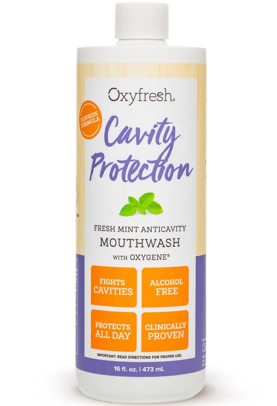 Oxyfresh Cavity Protection Fresh Mint Anti-cavity Protection Mouthwash With Oxygene® (fluoride Formula)