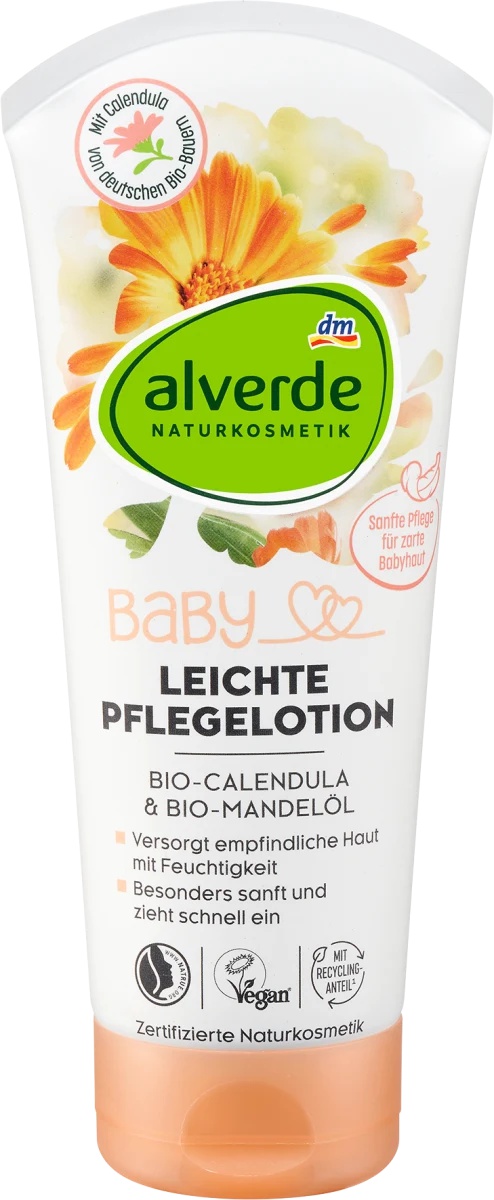 alverde Baby Leichte Pflegelotion Bio-Calendula & Bio-Mandelöl