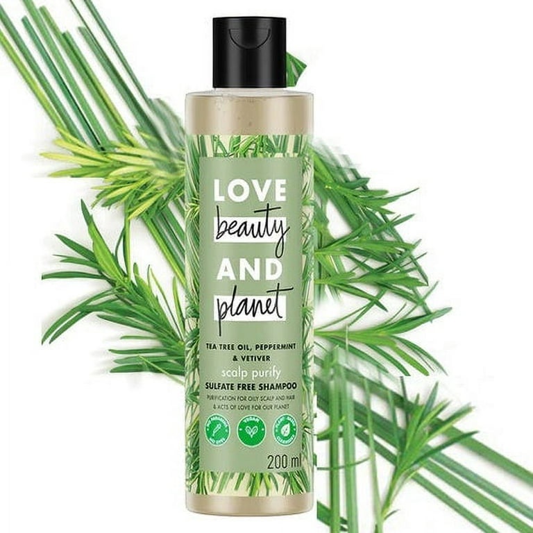 LOVE BEAUTY & PLANET Tea Tree, Peppermint & Vetiver Natural Shampoo For Oily Scalp And Hair