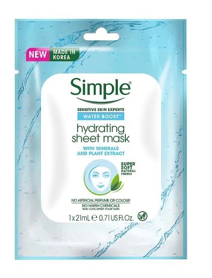 Simple Water Boost Hydrating Sheet Mask
