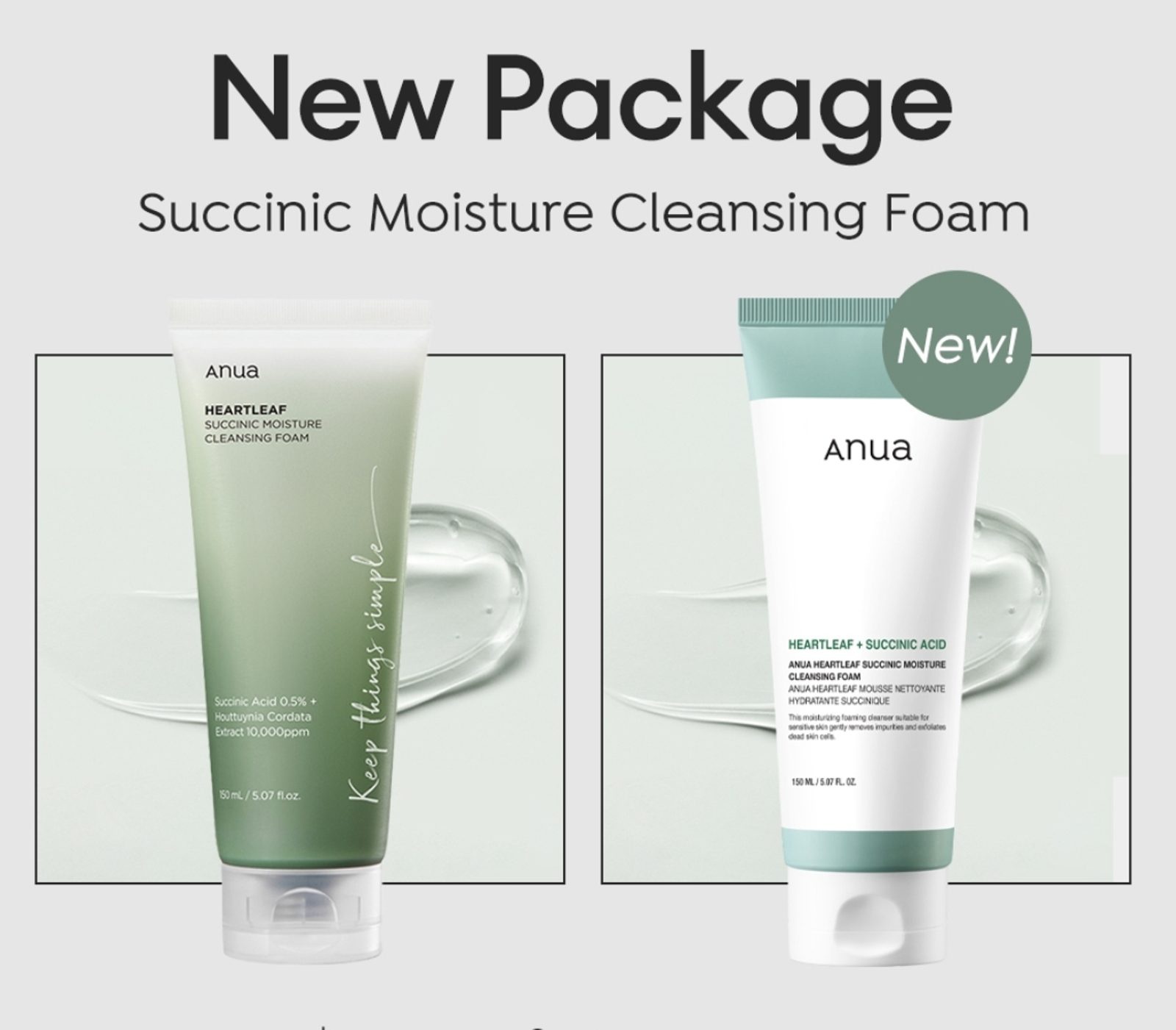 Anua Heartleaf Succinic Moisture Cleansing Foam