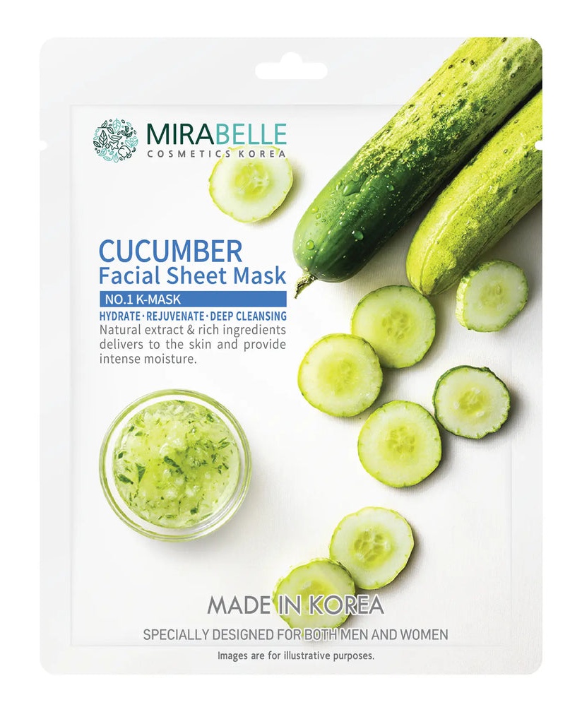 Mirabelle Cucumber Facial Sheet Mask
