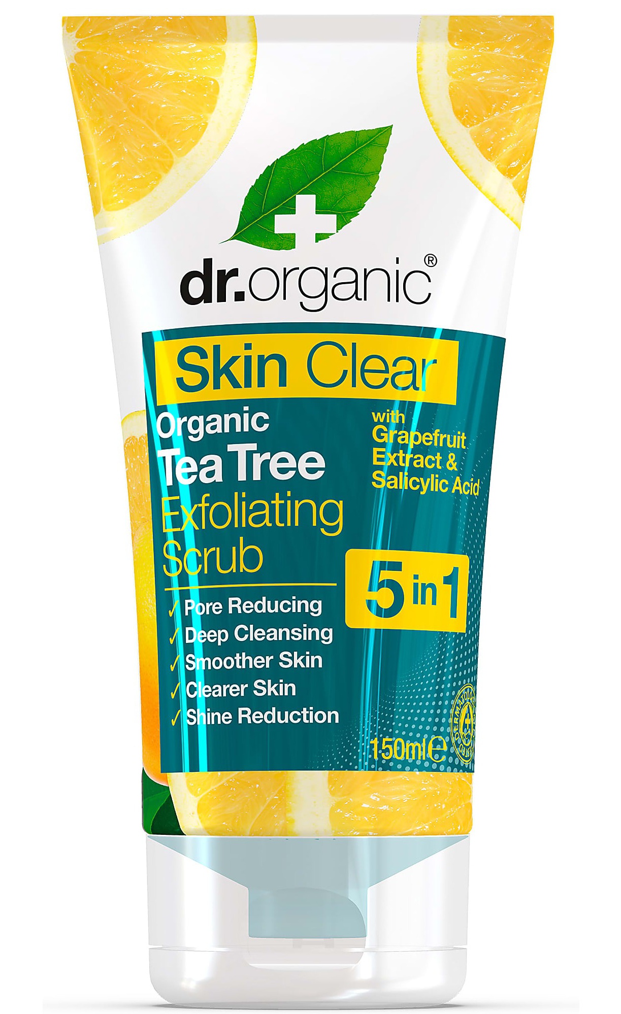 Dr Organic Skin Clear Tea Tree 5 In 1 Exfoliating Scrub
