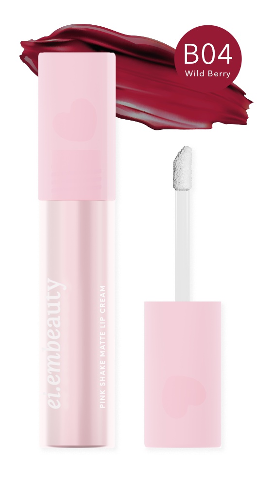 Eiem Beauty Pink Shake Matte Lip Cream B04 Wild Berry