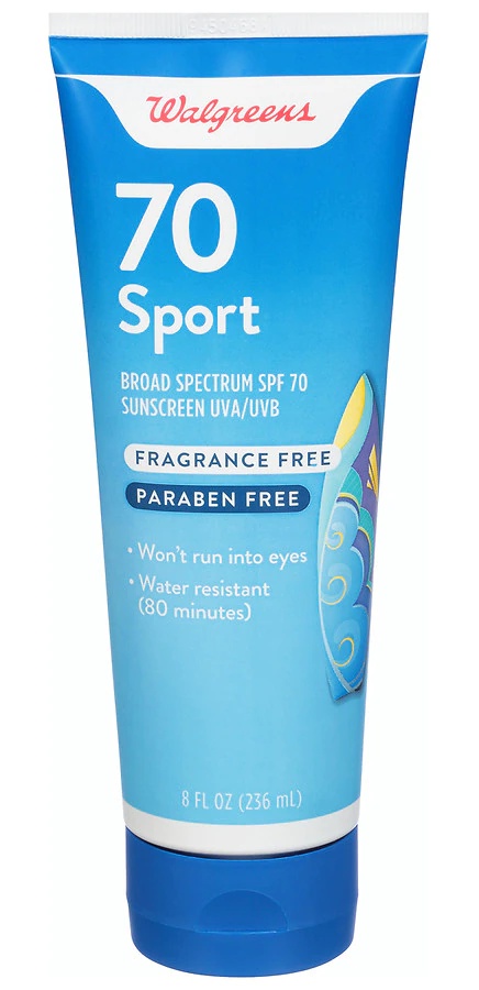 Walgreens Sun Sport Lotion SPF 70 Fragrance Free