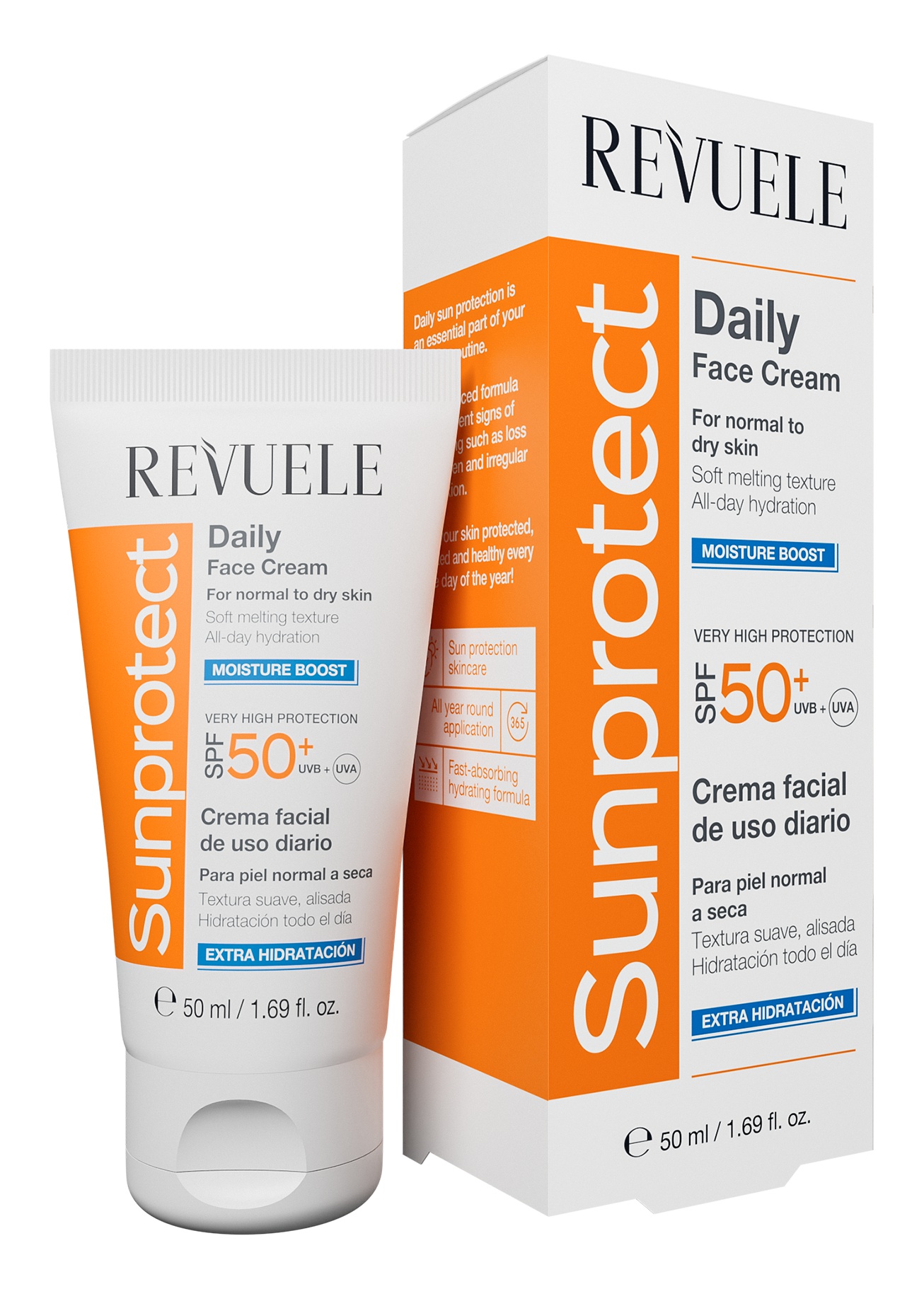 Revuele Sun Protect Daily face Cream Moisture Boost SPF 50+