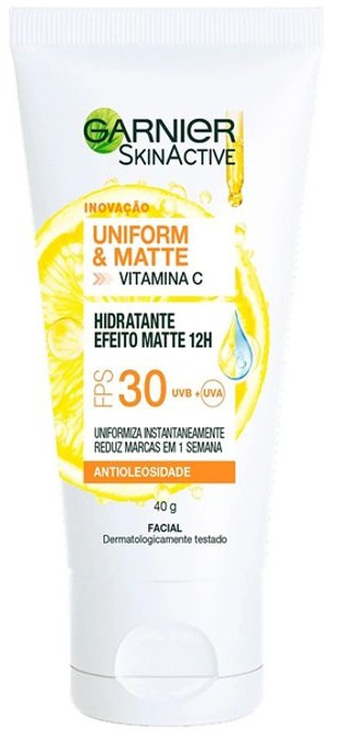 Garnier Hidratante Facial Skinactive Uniform & Matte Vitamina C FPS 30