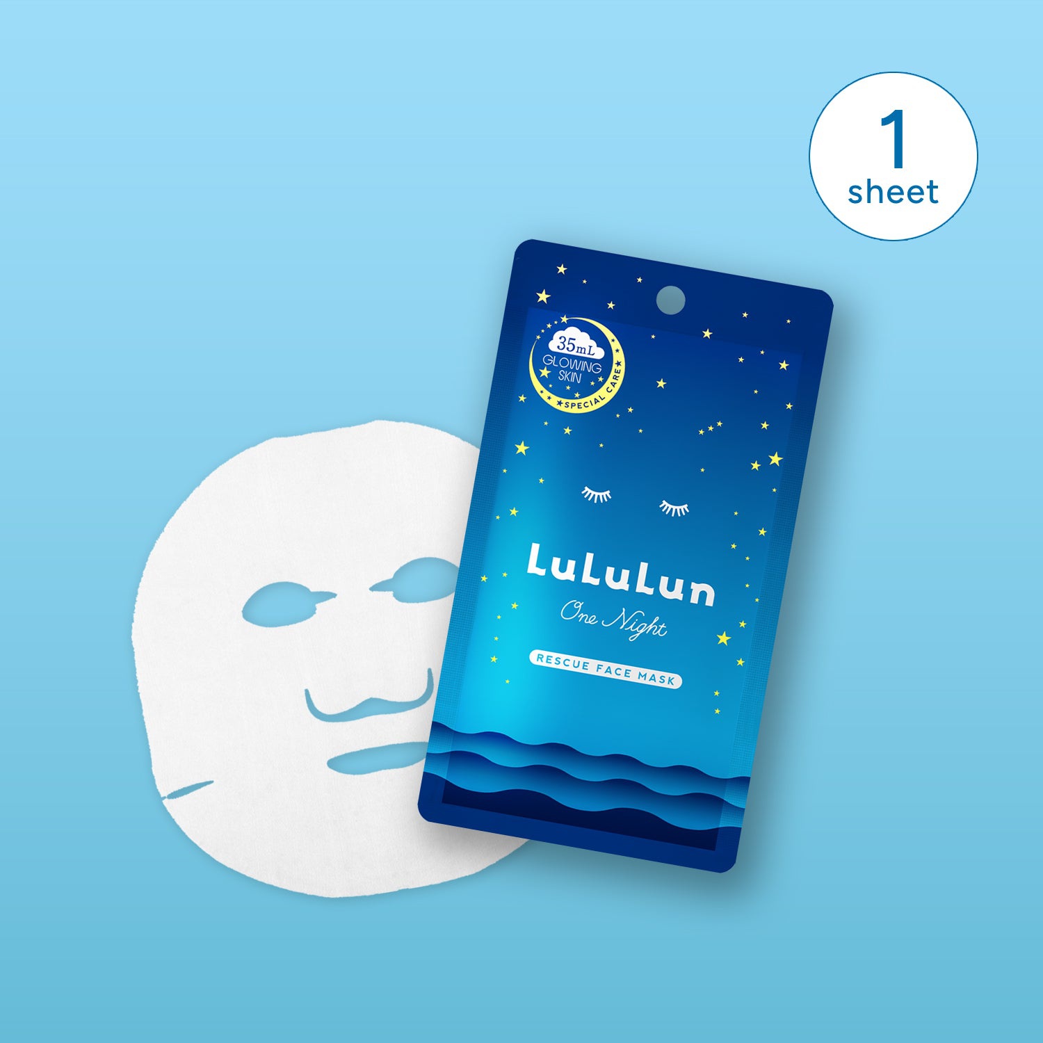 Lululun One Night Sheet Mask Blue (glowing Skin)