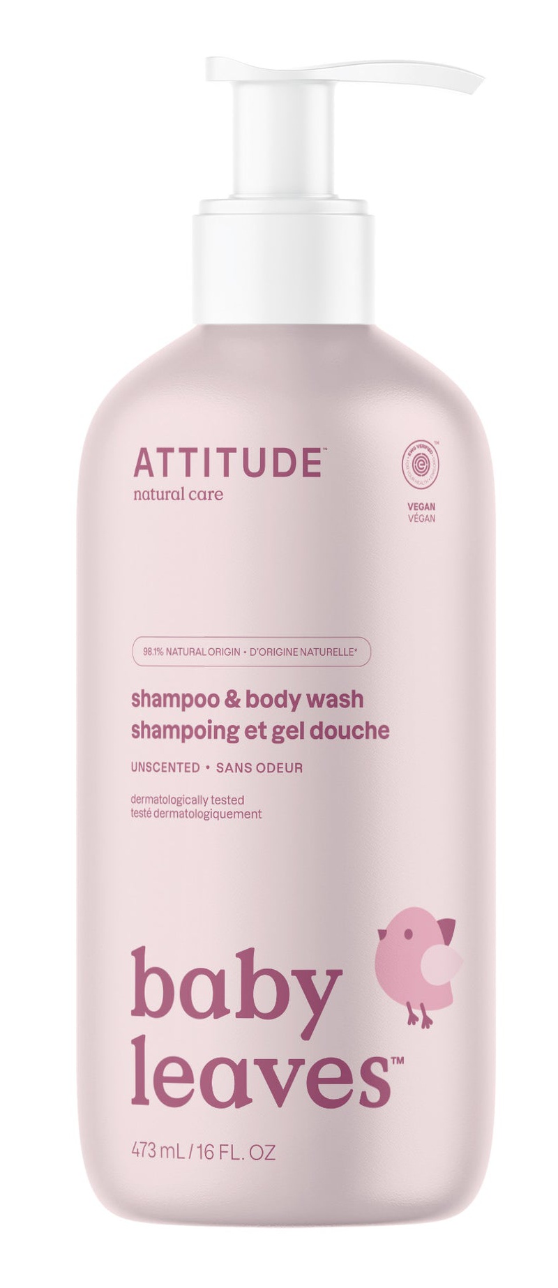 Attitude Baby Leaves Unscented Shampoo And Body Wash