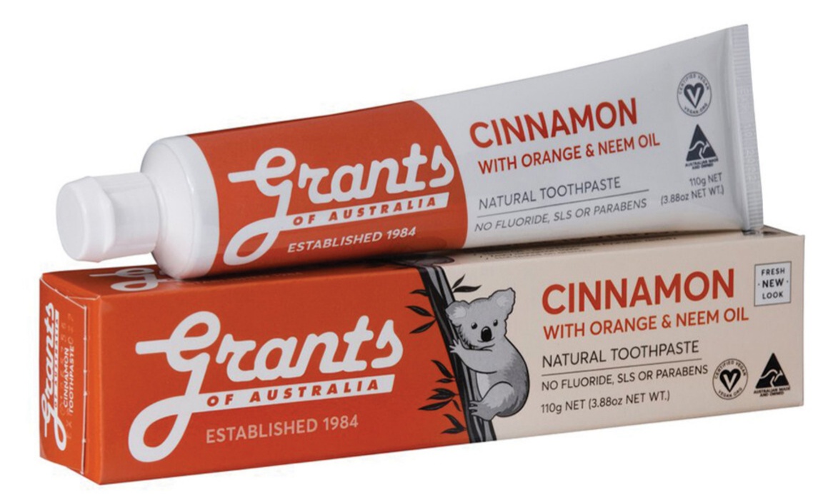 Grants of Australia Natural Toothpaste - Cinnamon With Orange & Neem Oil