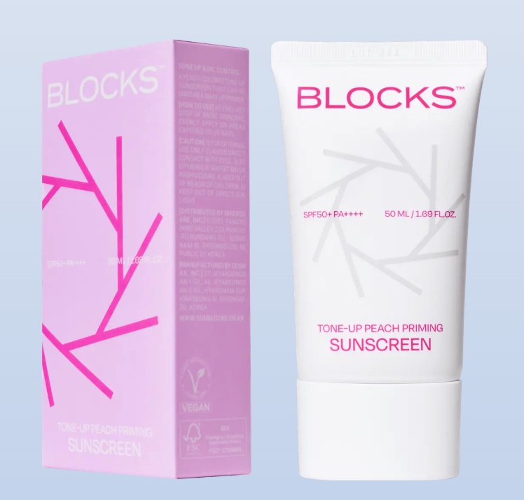 Blocks Tone-up Peach Priming Sunscreen SPF50+ Pa++++