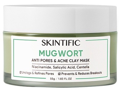Skintific Mugwort Anti Pores & Acne Clay Mask Pore Clarifying Wash Off Pack